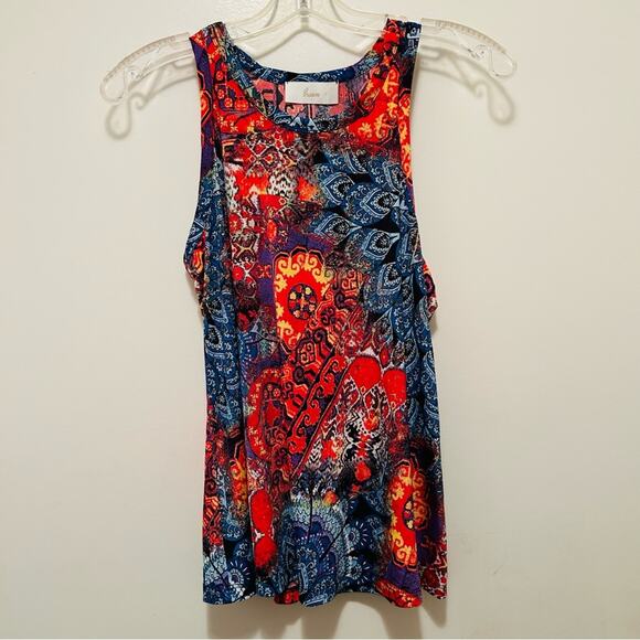 Evereve Braeve Fire Feather Print Tank Small NWT - Picture 2 of 6